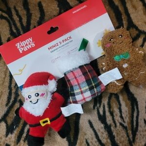 ZippyPaws Dog Mini Holuday 3 Set Santa New Ea.